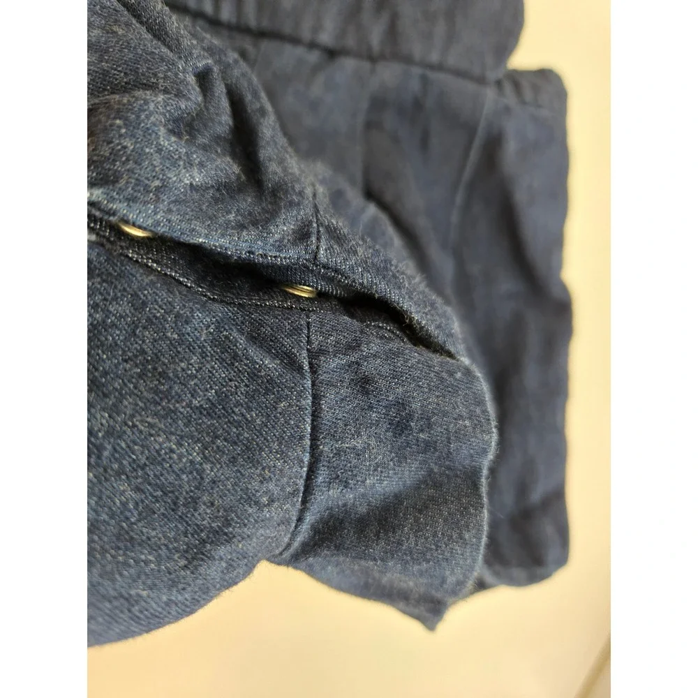 Jacadi Paris Girls Romper Jumpsuit Dark‎ Wash Denim Sleeveless Cute